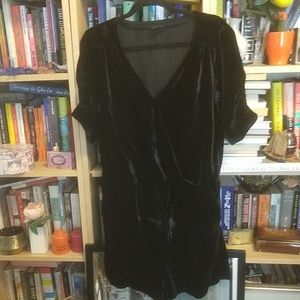 LOFT black velvet romper